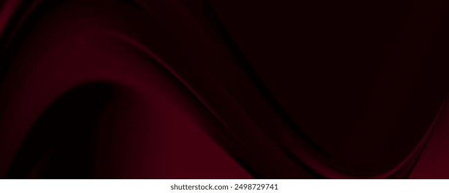 Abstract red and black background with geometric lines, halftones, and 3D curve waves. vector illustration