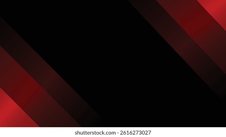 Abstract red and black background with gradient diagonal stripes and copy space. Vector illustration.