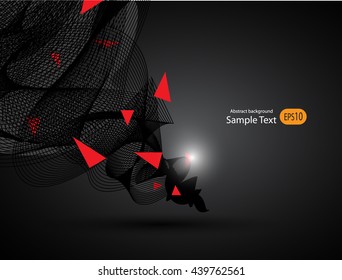Abstract red black background, waves