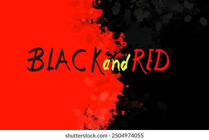 Escritura abstracta de palabras de fondo rojo y negro