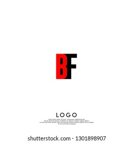 abstract red and black BF logo letters design concept in shadow shape