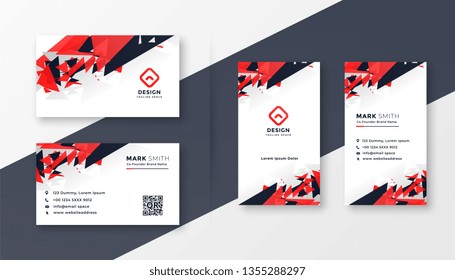 Abstract Red Black Business Card Design Stock Vector (Royalty Free ...