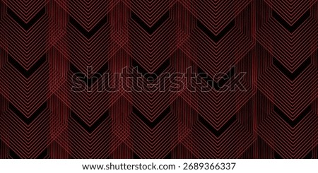 Abstract Red and Black Chevron Lines Background, Vector Illustration.