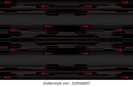 Abstrakter roter Kreislauf-Cyber auf grauem, nahtlosem Muster Design moderne futuristische Technologie Hintergrund, Vektorgrafik.