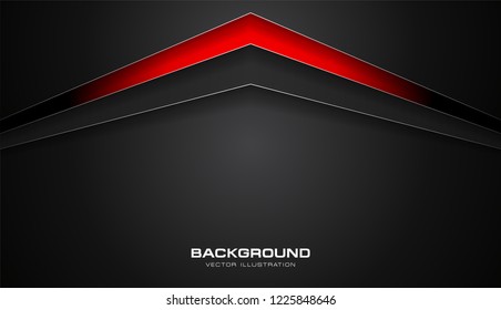 Abstract red and black color gradient contrast tech arrows background. Vector illustration corporate design