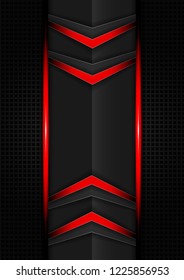 Abstract red and black color gradient contrast tech arrows background. Vector illustration corporate design