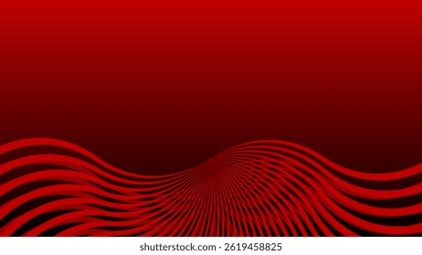 Abstract red black color gradient background with curve lines. Luxury long bright backdrop. Geometric art digital screen. Modern poster. wallpaper. Presentation card. Cover design. Web banner. Paper.