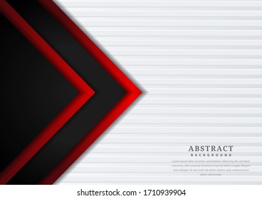 Abstract red and black color triangle geometric overlap layer on white background modern style. Vector illustration
