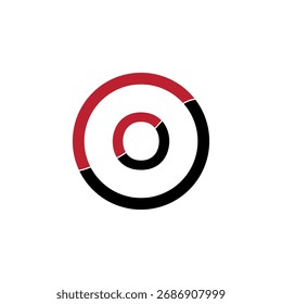 Abstract Red and Black Concentric Circles Vector | Geometric Infographic Ring Symbol for Data Analytics and Business Performance.