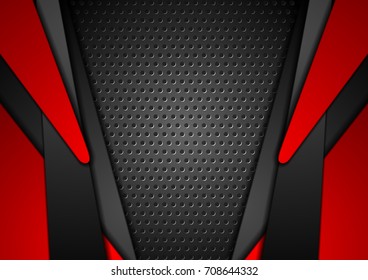Abstrakter, roter und schwarzer Kontrasttechnologiehintergrund perforierte Vektordesign