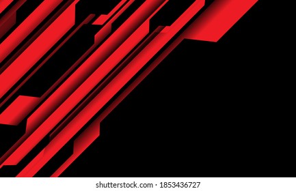 Abstract red black cyber circuit with blank space design modern futuristic technology background vector illustration.