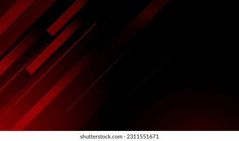 Abstract red and black design background with stroke and shadow effect. Red gradient wallpaper with minimal geometric. Modern and cool background.