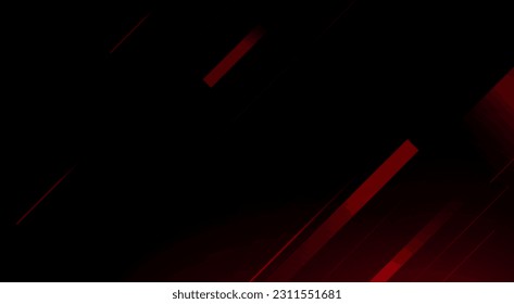 Abstract red and black design background with stroke and shadow effect. Red gradient wallpaper with minimal geometric. Modern and cool background.