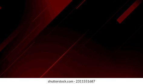 Abstract red and black design background with stroke and shadow effect. Red gradient wallpaper with minimal geometric. Modern and cool background.