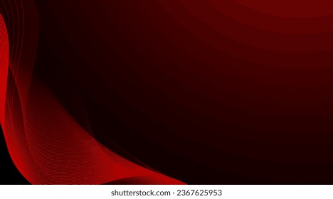 Abstract red and black design background with minimal round wave shape and shining glitter, copy space gradient background concept.