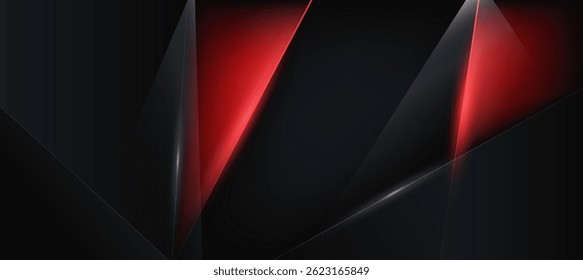 Abstract red black elegant polygon background with diagonal stripe lines. Digital banner