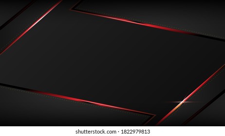 abstract red black frame template sports modern tech concept design background eps 10 vector