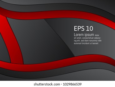 Abstract red and black geometric background  with copy space, Vector illustration eps10