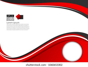 Abstract red and black geometric on white background  with copy space, Vector illustration
