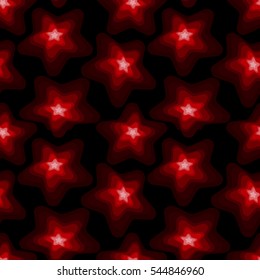 Abstract red, black geometric Seamless pattern.silver stars on a black background.For fabric ,Wallpaper and packaging.Vector illustration.