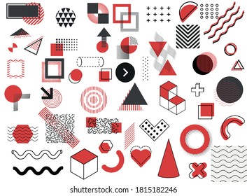 Abstract red and black geometric shape of modern elements cover design. Vector illustration eps10