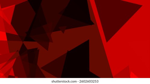 Abstract Red and Black Geometric Triangles