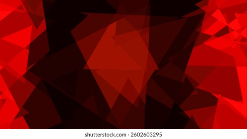 Abstract Red Black Geometric Triangles