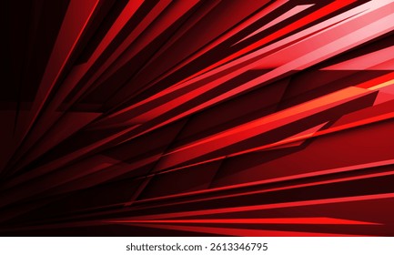 Abstract red black geometric zoom dynamic speed line design modern futuristic creative background vector illustration.