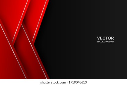 Abstract. red - black gradient geometric overlap shape background. vector.