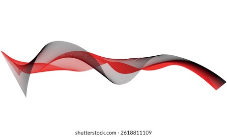 Abstract red and black gradient shiny wave curve lines banner background for design element. Abstract background with copy space vector illustration