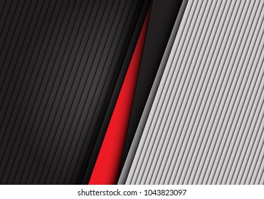 Abstract red black gray shutter pattern design modern futuristic background texture vector illustration.