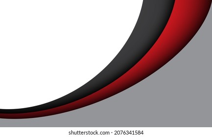 Abstract red black grey curve shadow layer with white blank space design modern futuristic background vector illustration.