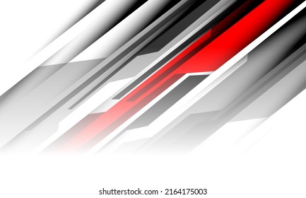 Abstract red black grey white cyber line geometric cyber futuristic technology design modern vector illustration. 