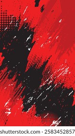 Abstract red and black grunge brush stroke texture background