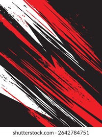 Fundo abstrato do traçado do pincel grunge vermelho e preto para a camisa de sublimação
