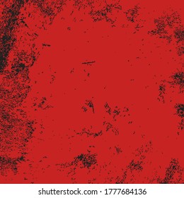 Abstract red & black grunge detailed texture background with scratches. vector illustration.