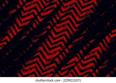 Abstract red and black grunge texture background with zigzag style