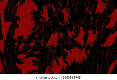 Abstractas fondo de textura de grunge rojo y negro con pinceladas afligidas, perfecto para carteles, cubiertas y superposiciones digitales