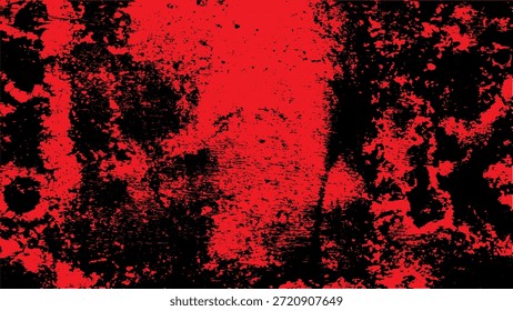 Abstractas textura grunge roja y negra con efecto sonoro afligido y patrón granulado de alto contraste.
