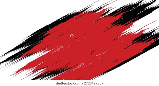 Textura grunge preta e vermelha abstrata em uma ilustração de vetor de fundo branco