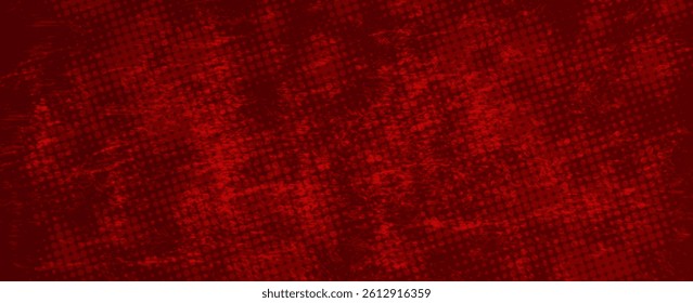 Abstract red black grunge vector background with halftone effect. Vector Illustration