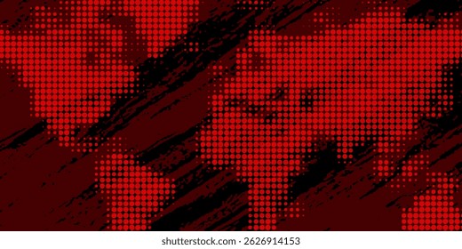 Abstractas fondo de Vector grunge negro rojo con efecto de semitono para diseño de portada, póster, portada, Anuncio, volante y tarjetas. Ilustración de textura futurista brillante.