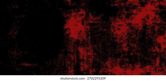 Abstractas fondo de Vector grunge negro rojo con efecto de semitono para diseño de portada, póster, portada, Anuncio, volante y tarjetas. Ilustración de textura futurista brillante.