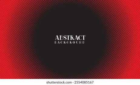 Abstract red and black halftone banner