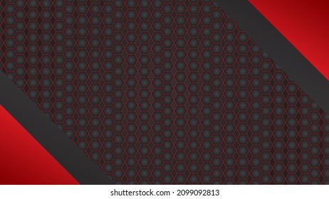 Abstract Red And Black Hexagon Background