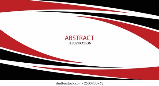 abstract red and black lines background in white background with curves. vektor