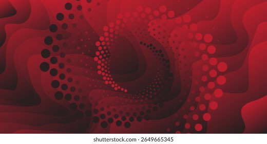 Abstract red and black  lines abstract background. Trendy psychedelic retro style backdrop. Waves  swirl and twirl pattern. Modern
