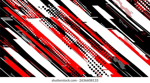 Abstract red black lines with halftone dots - ideal for website backgrounds