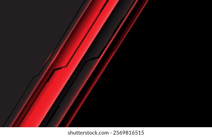 Abstract red black metallic circuit technology futuristic style slash dynamic geometric with blank space design modern creative background vector illustration.