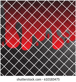 abstract  red black Monochrome grid, mesh background, seamless pattern. Vector.